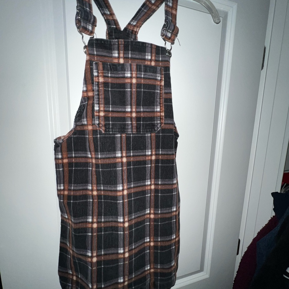 Plaid Overall Dress